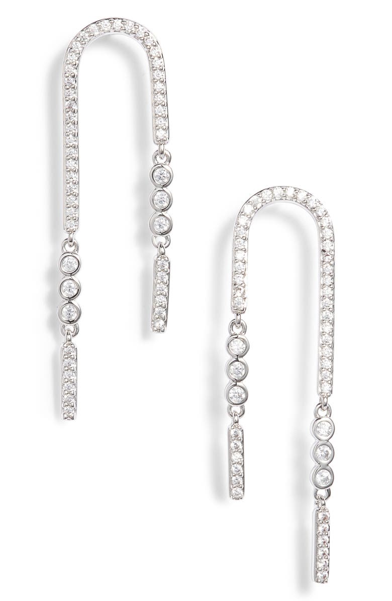 Nadri Cypher U-Shape Earrings, Main, color, 