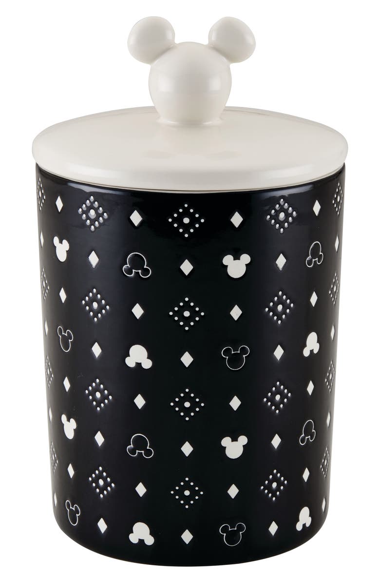 Disney Mickey Head Ceramic Jar, Main, color, Black/ White