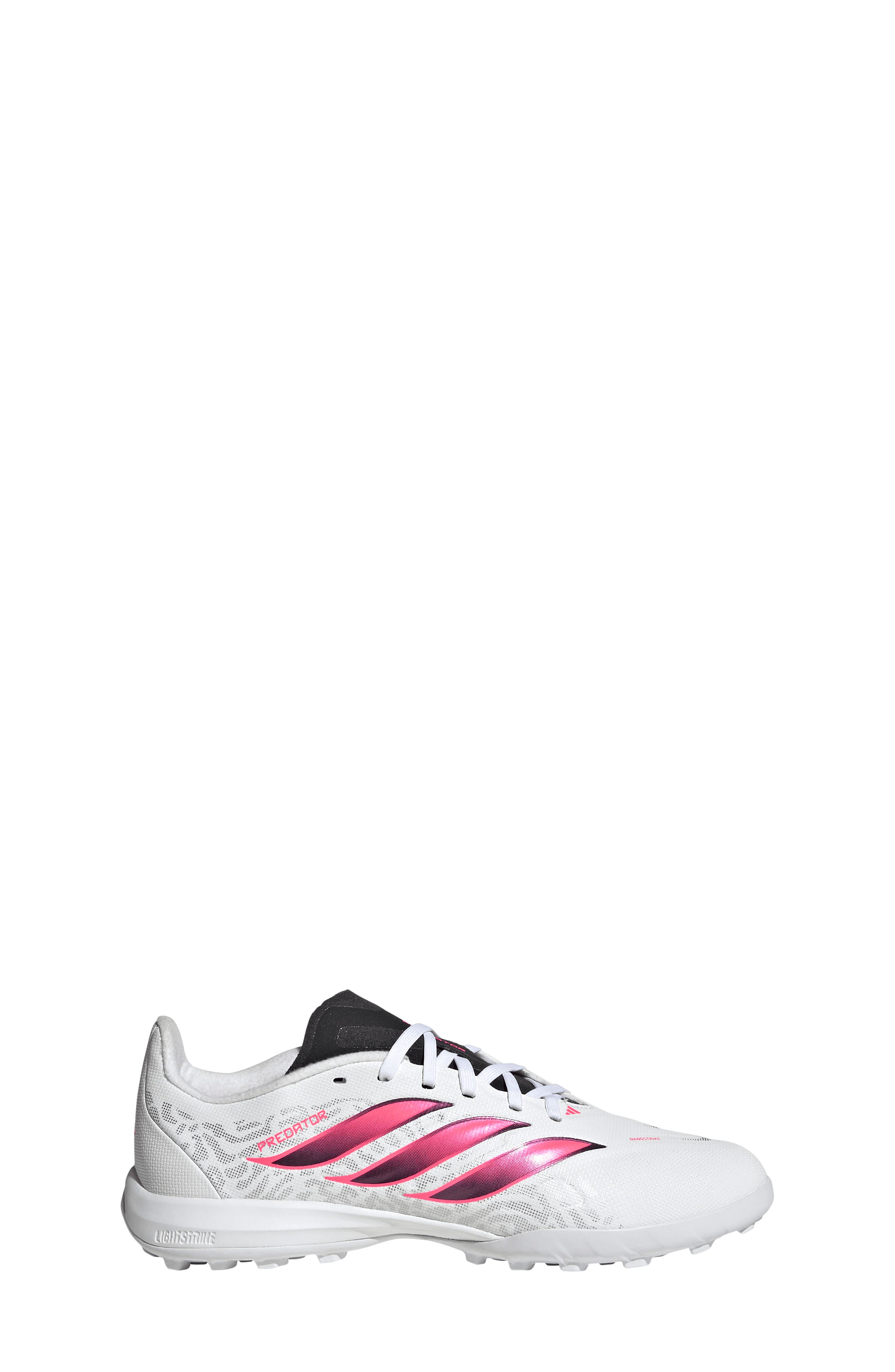 Kids' Predator League TF J Soccer Shoe, Alternate, color, WHITE/ TURBO/ BLACK