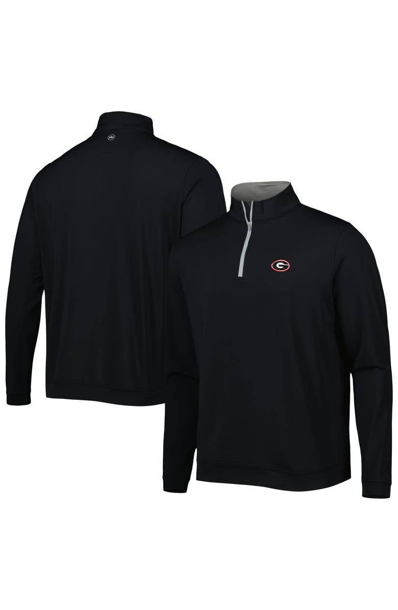 Peter Millar Men's Peter Millar Black Georgia Bulldogs Perth Performance Quarter-Zip Top, Main, color,