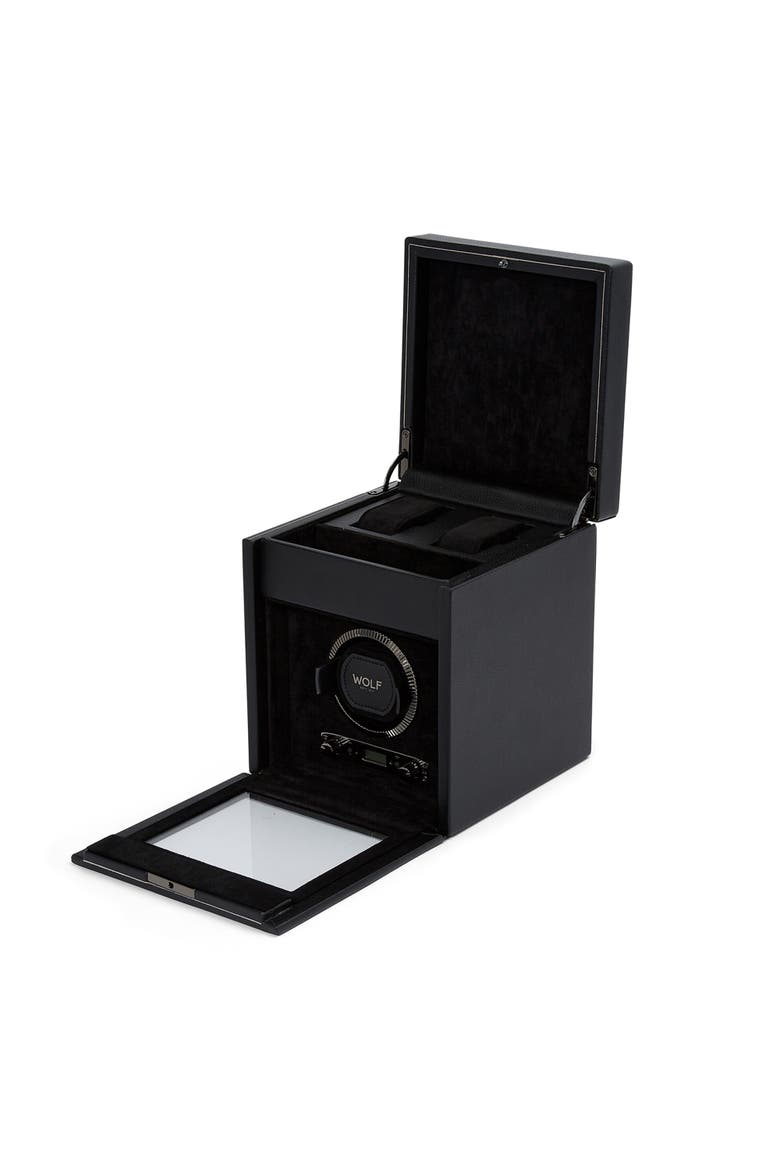 British Racing Single Watch Winder with Storage, Alternate, color, Black