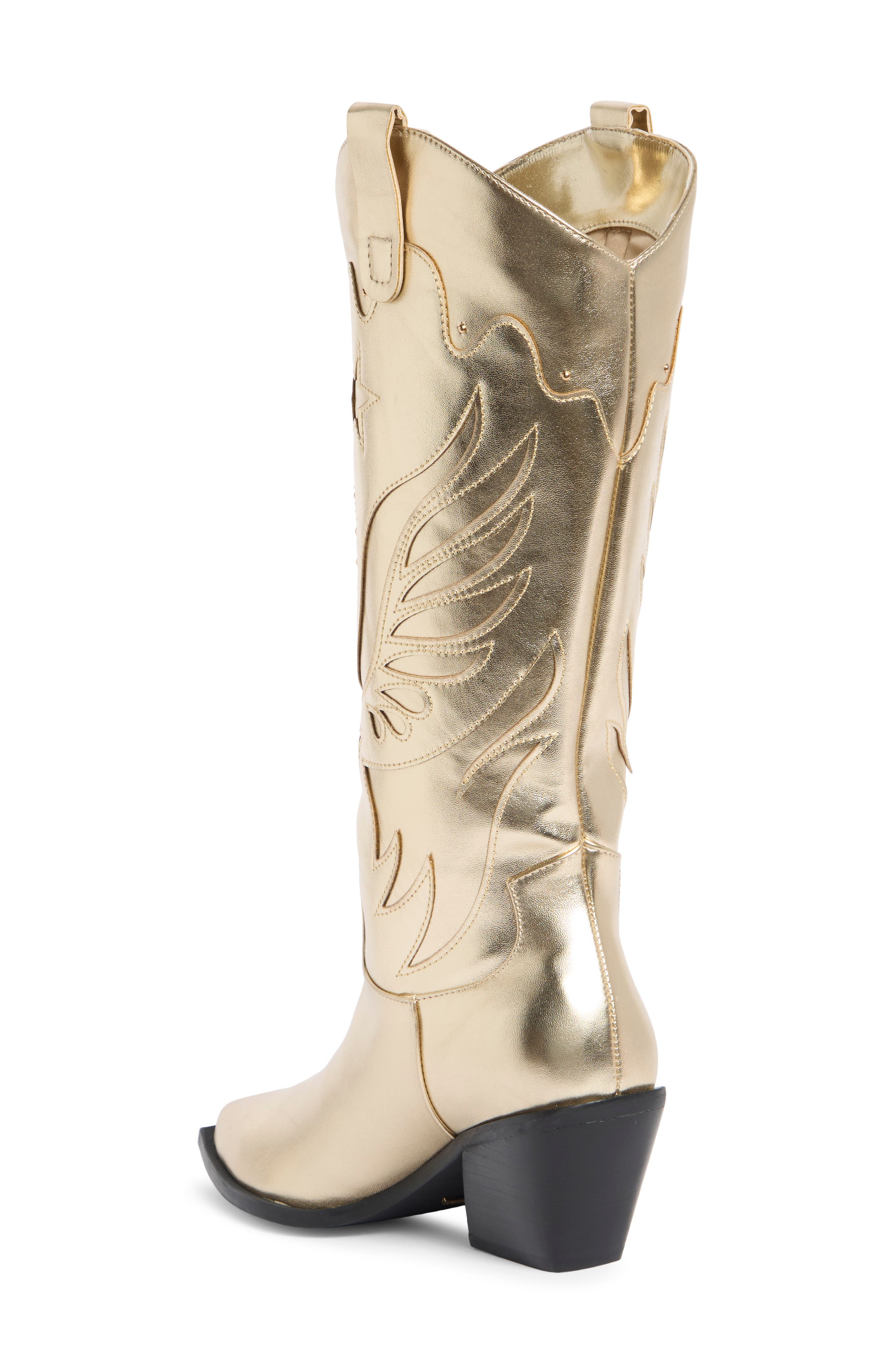 Everlyn Western Boot, Alternate, color, GOLD METALLIC