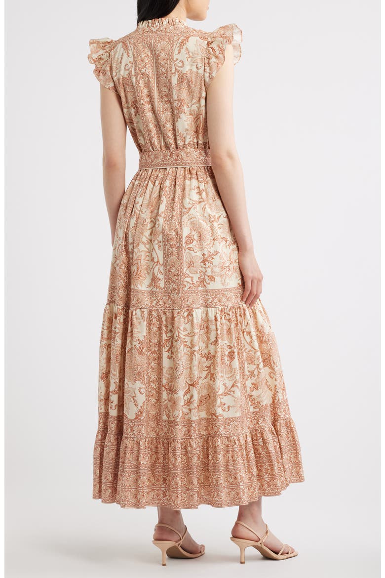The Eden Print Tie Waist Maxi Dress, Alternate, color, CYPRESS VINE PRINT