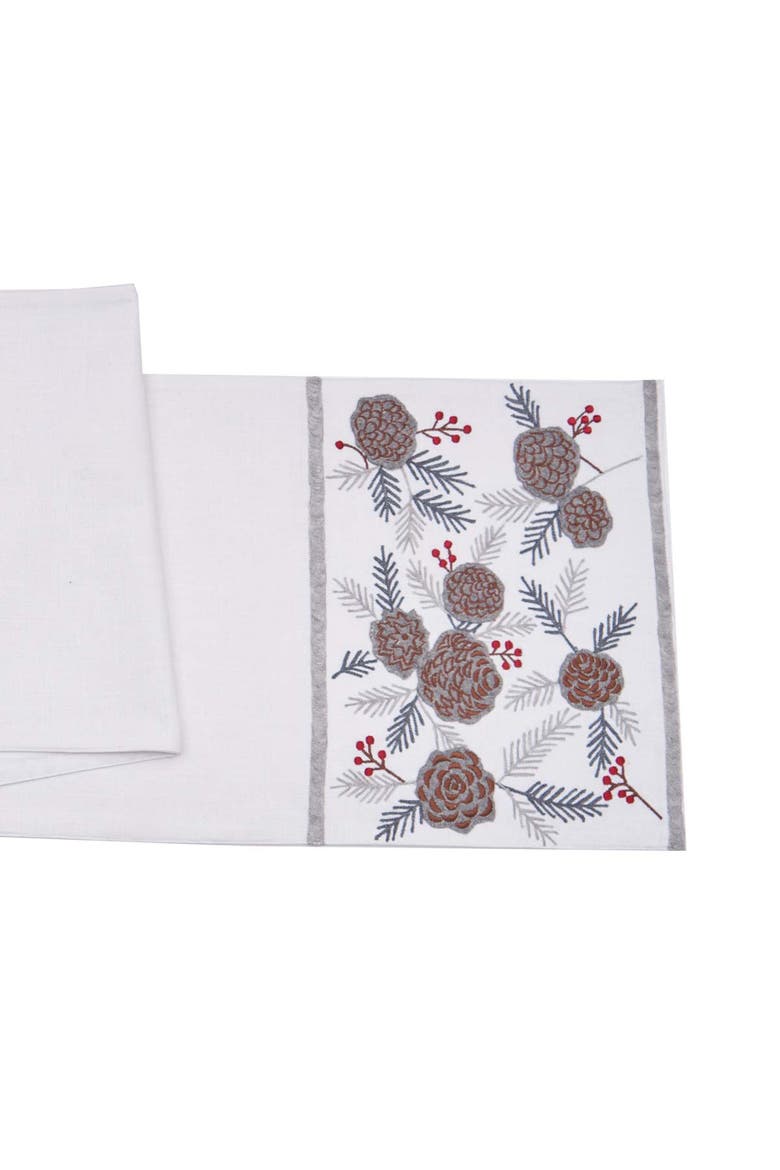 Pinecone & Berries Table Runner, 14" x 72", Alternate, color, Brown