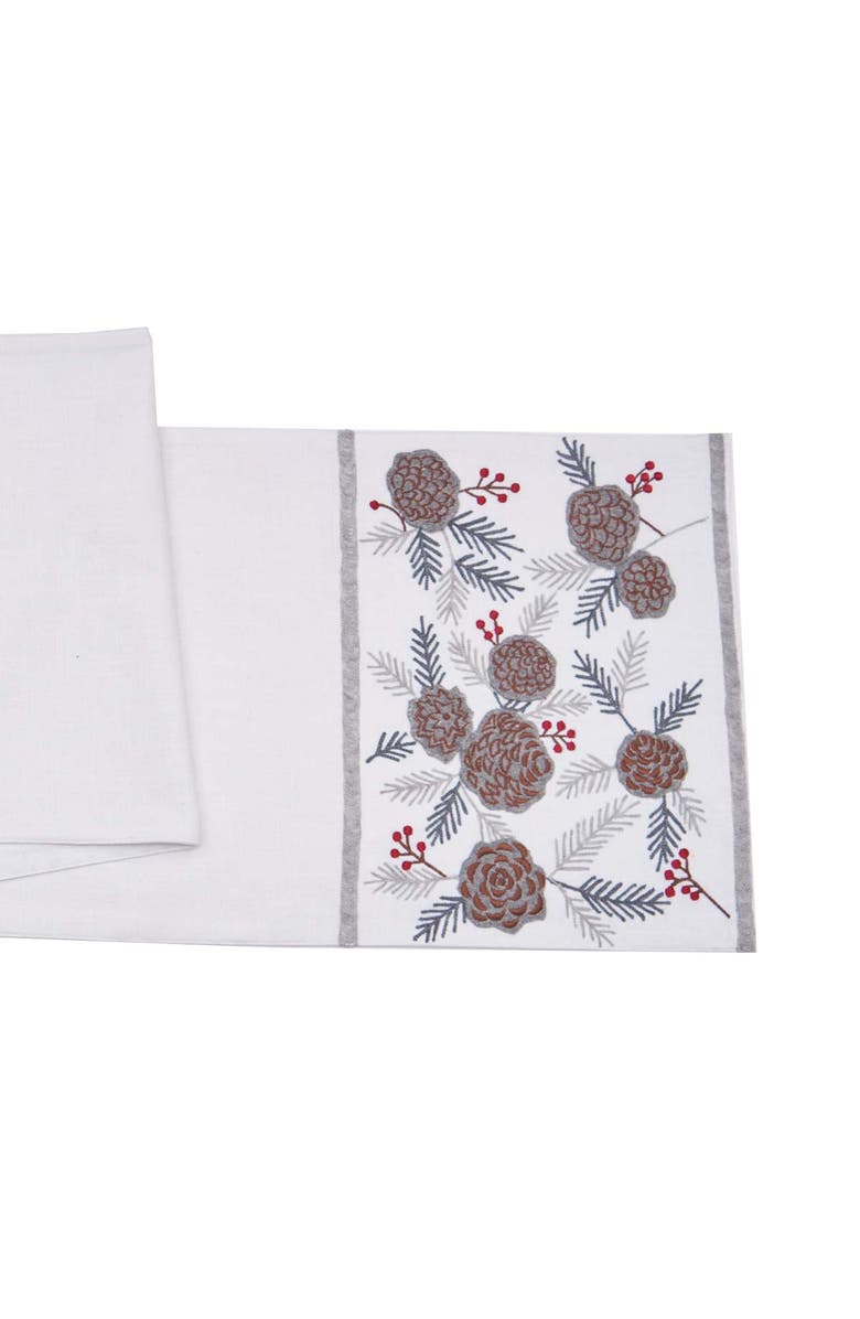 C&F Home Pinecone & Berries Table Runner 14" x 72", Alternate, color, Brown