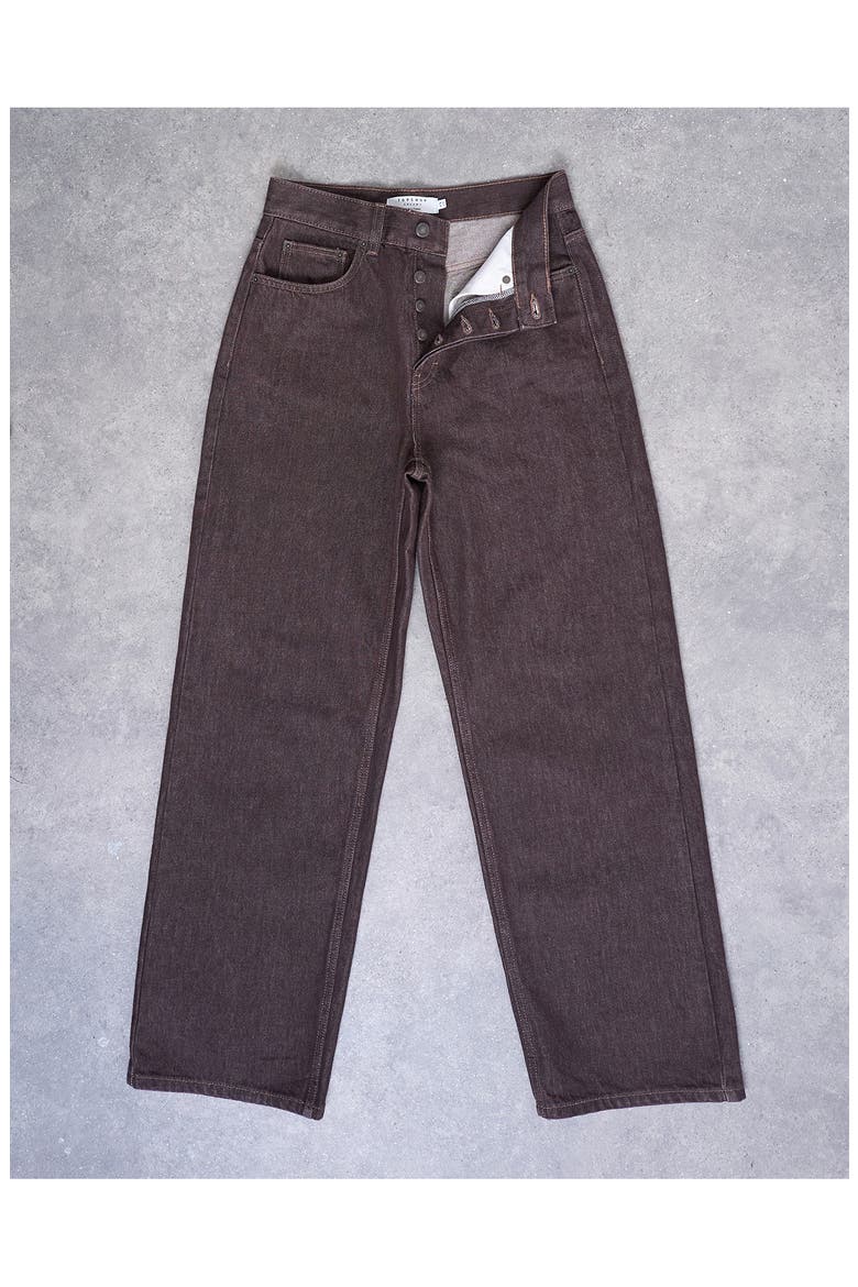 Column Mid Rise Jeans, Alternate, color, BROWN