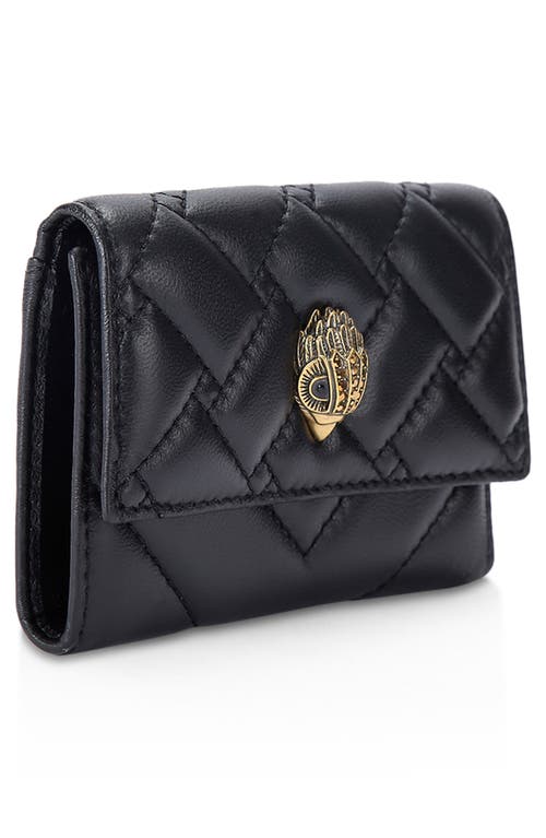 Kurt Geiger London Flap Multi Leather Trifold Card Holder In Black