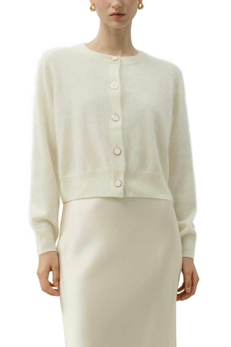 Women's Ultra-Soft Brushed Cashmere Cardigan, Main, color, White