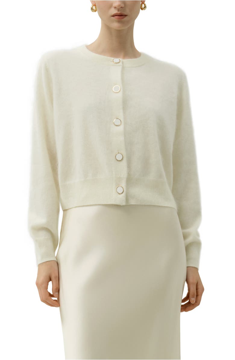 Lilysilk Women's Ultra-Soft Brushed Cashmere Cardigan, Main, color, White