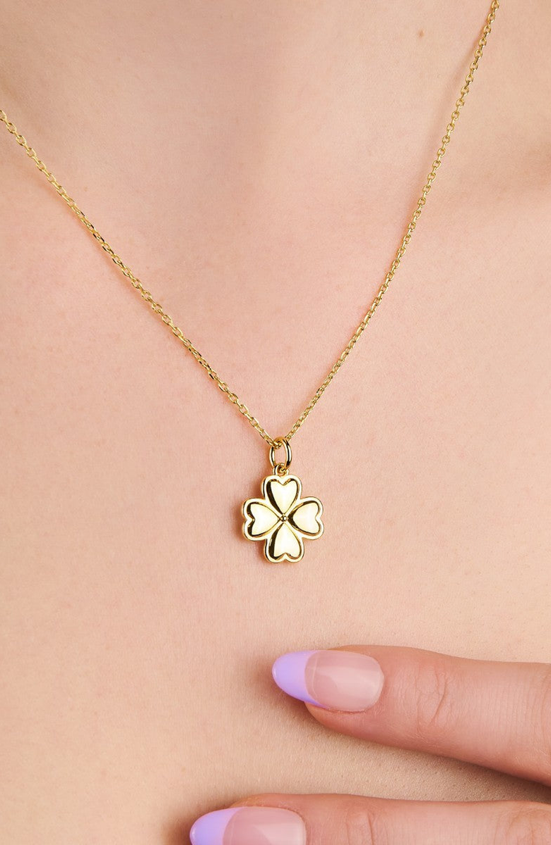 Little Sky Stone Clover Charm Necklace, Alternate, color,
