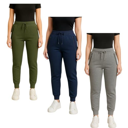 Benben Womens 3 Pack Ultra Soft Fleece Joggers