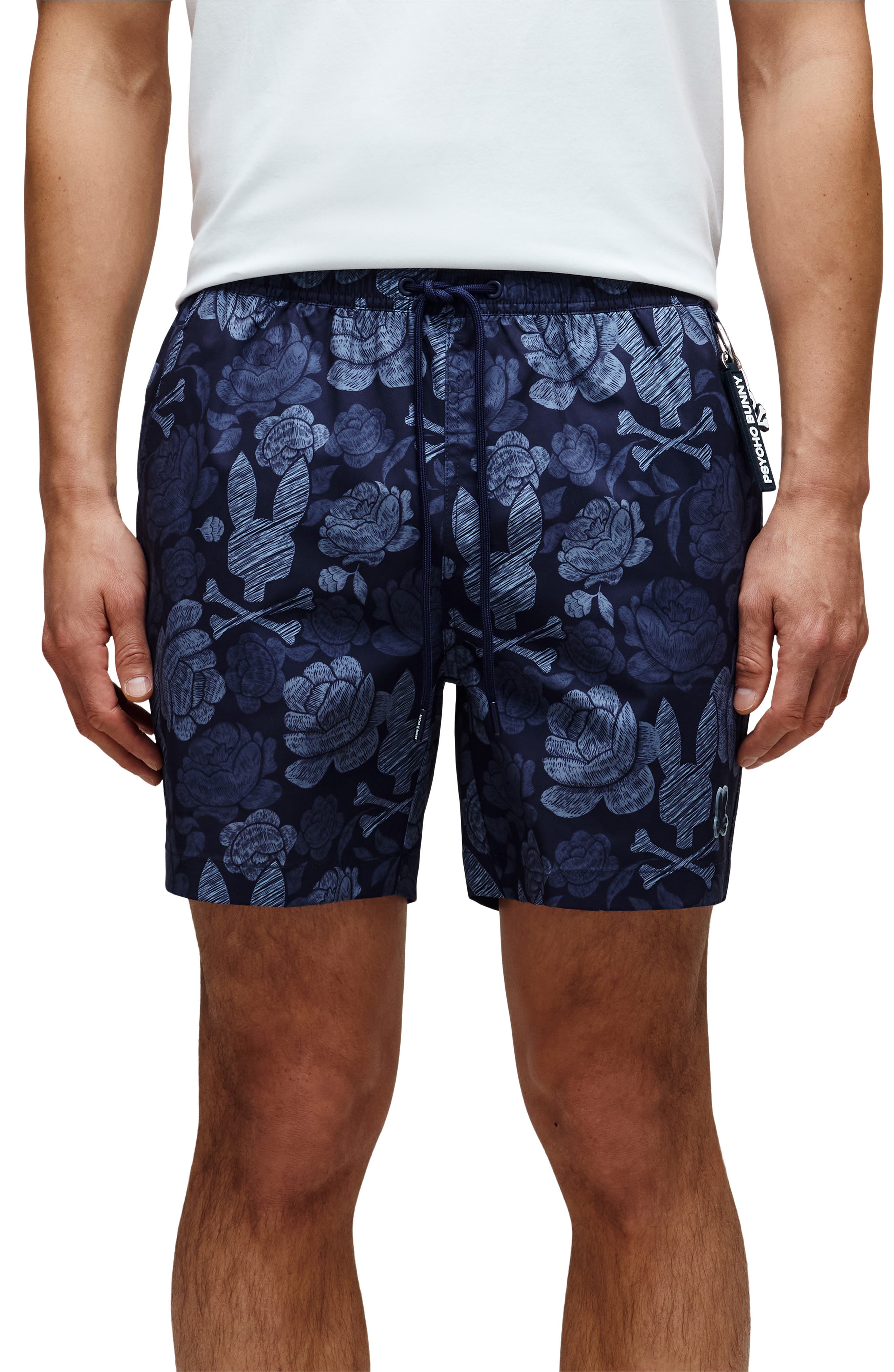Psycho Bunny Rowen Print Swim Trunks
