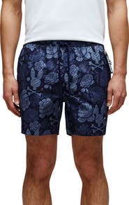 Psycho Bunny Rowen Print Swim Trunks
