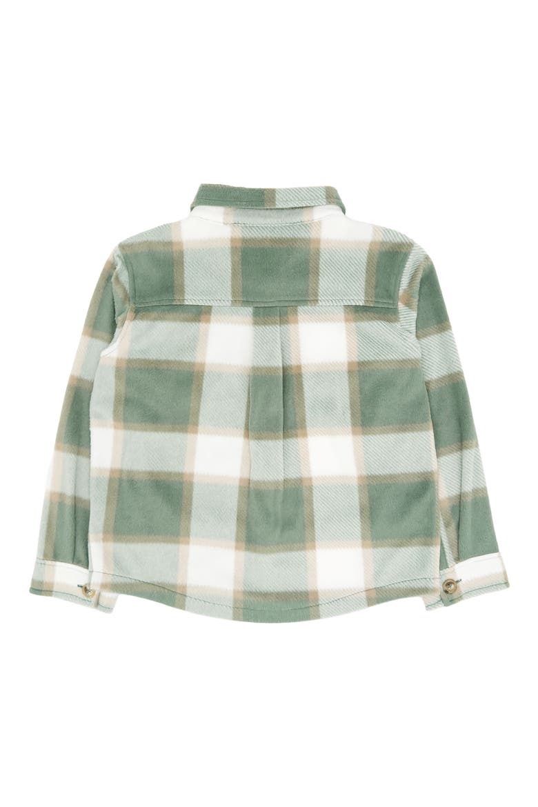Kids' Alpine Plaid Fleece Button-Up Shirt, Alternate, color, SAGE