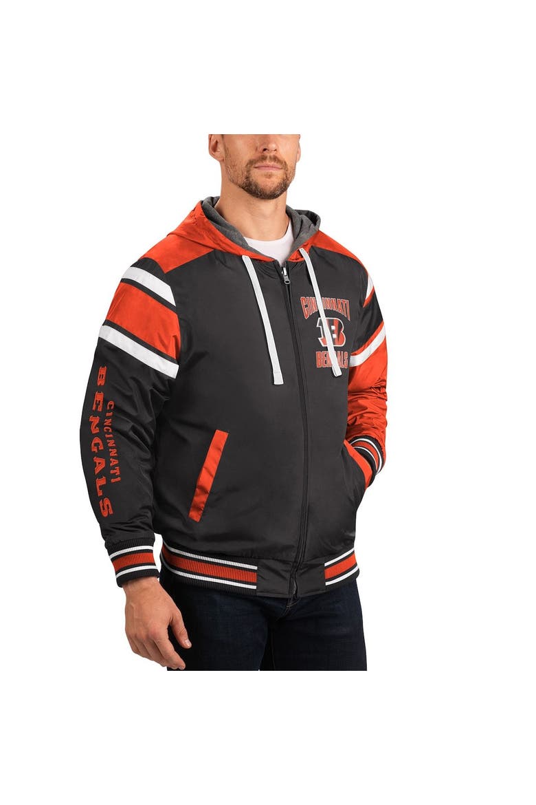 Men's G-III Sports by Carl Banks Black/Gray Cincinnati Bengals Extreme Full Back Reversible Hoodie Full-Zip Jacket, Alternate, color, Black