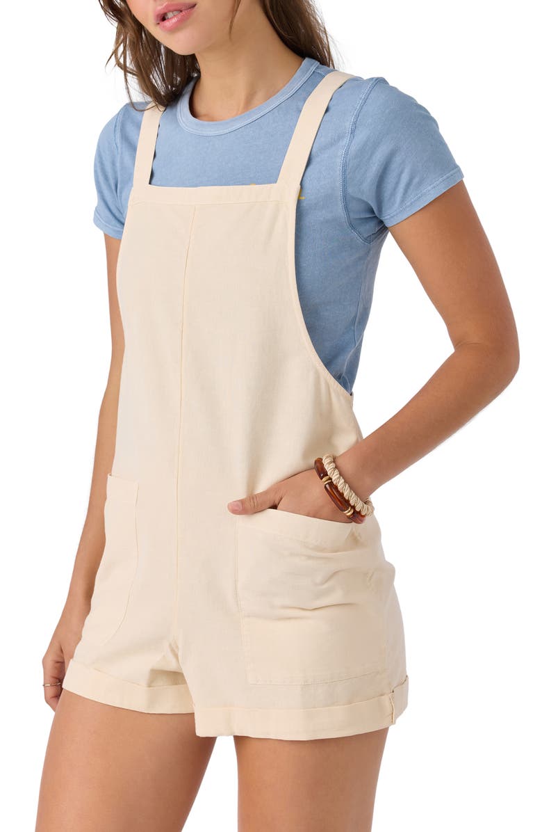 O'Neill Summerlin Cotton & Linen Short Overalls, Alternate, color, 