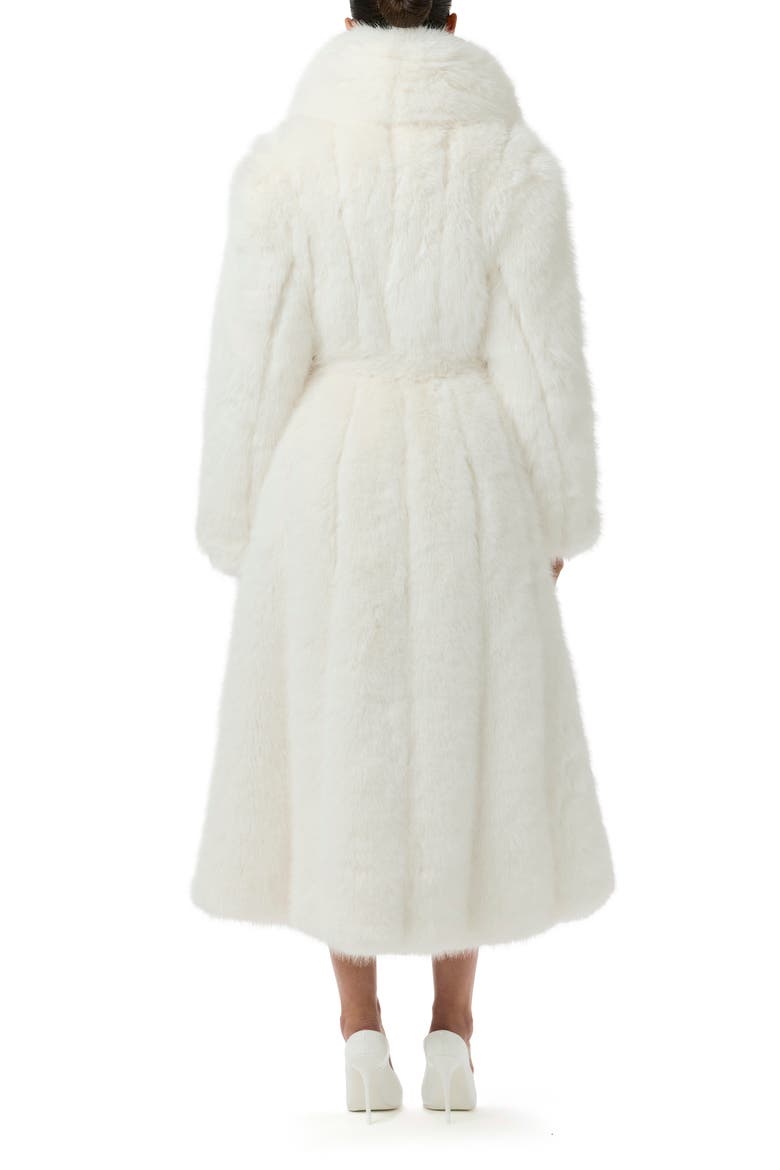 Pelted Faux Fur Coat, Alternate, color, WHITE