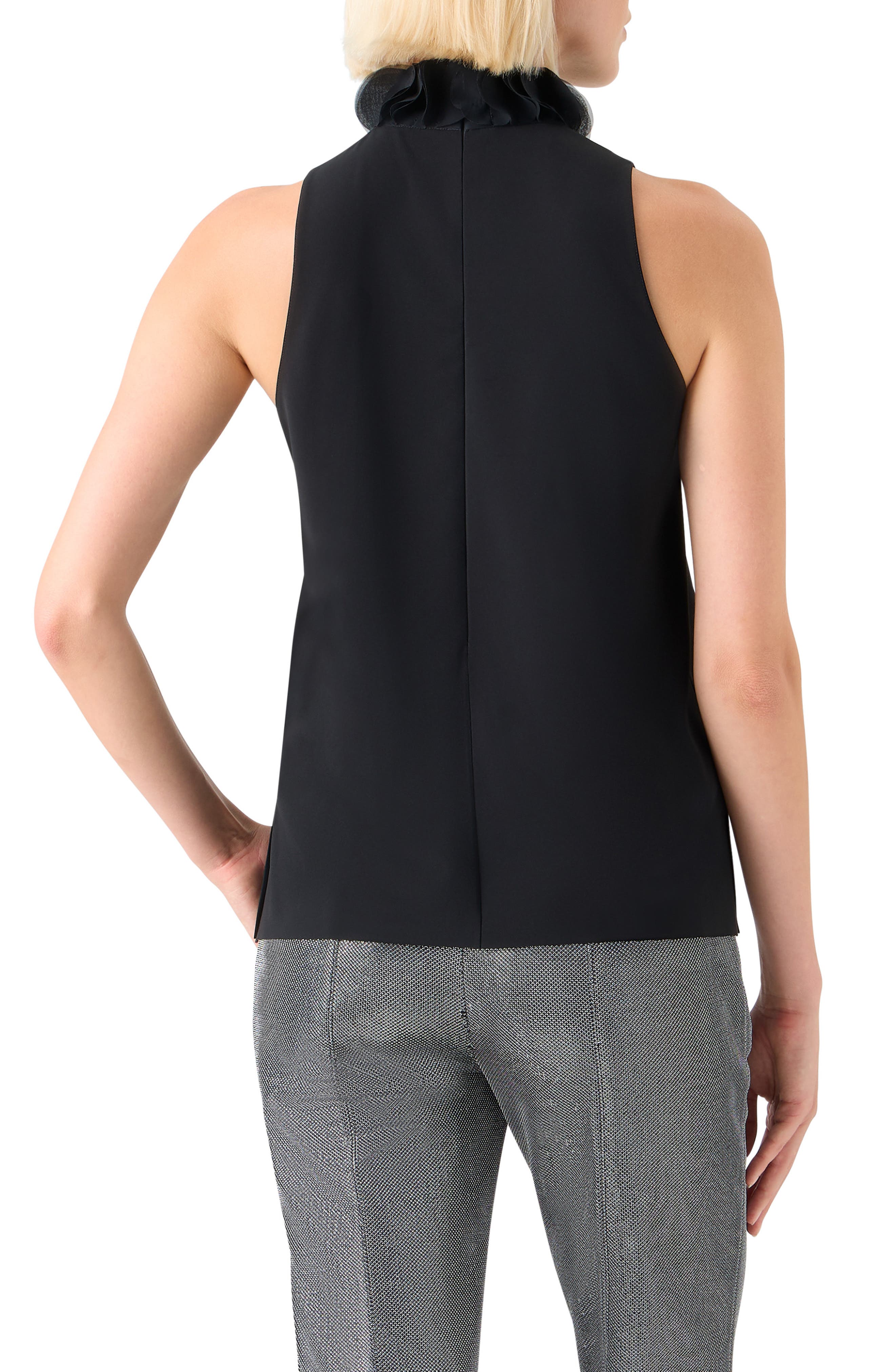 Ruffle Mock Neck Shell - image 2