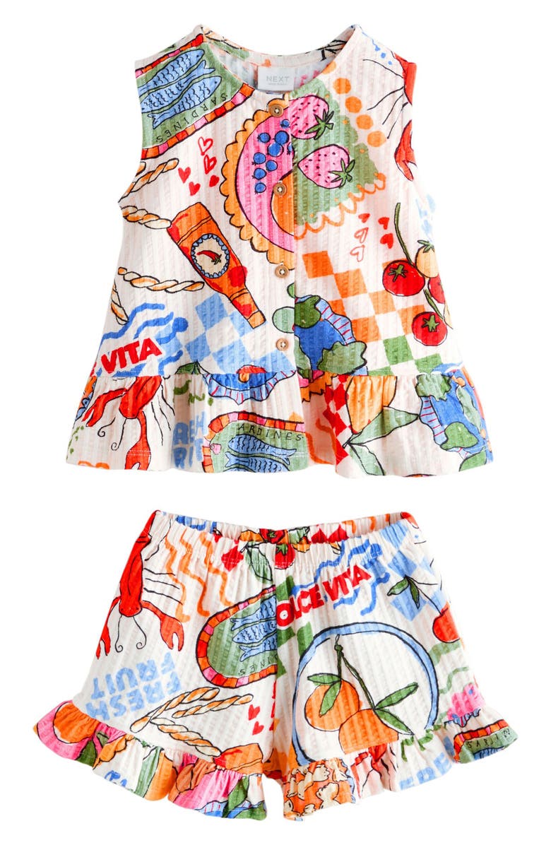 NEXT Kids' Rib Top & Shorts Set, Main, color, Multi