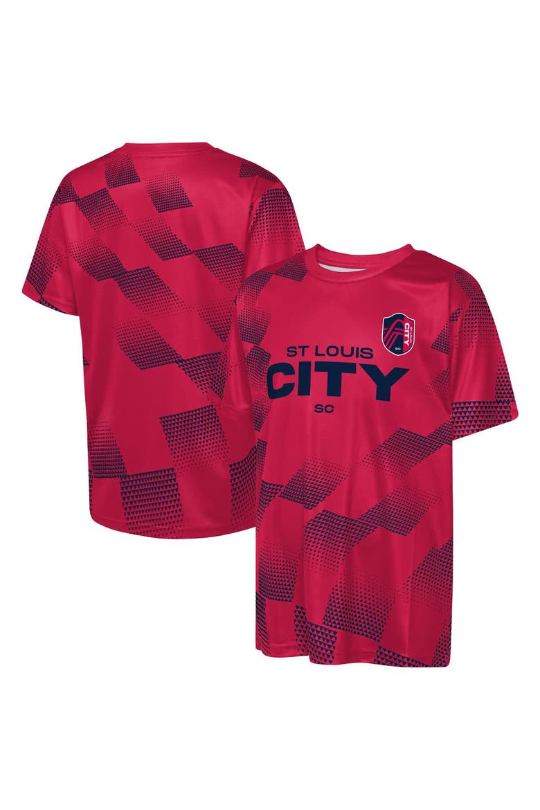 Youth Outerstuff  Red St. Louis CITY SC Sheer Thrill T-Shirt, Main, color, Red
