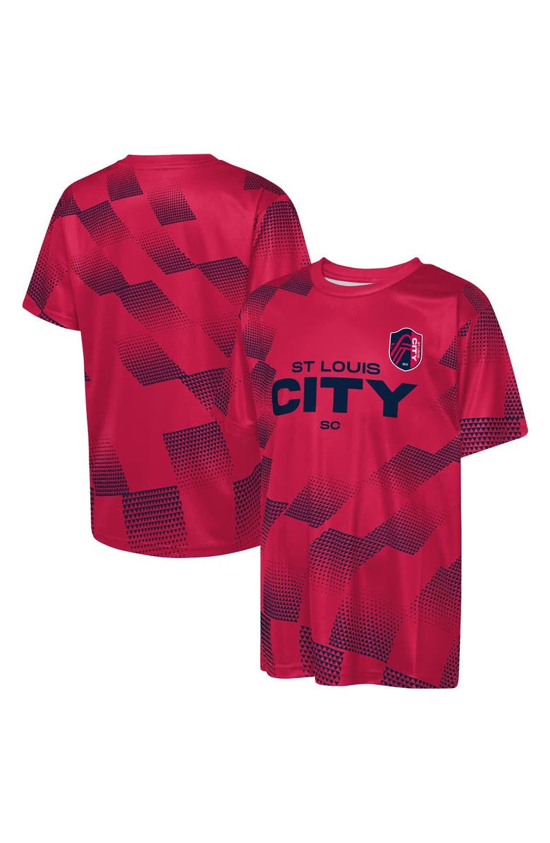 Outerstuff Youth Outerstuff  Red St. Louis CITY SC Sheer Thrill T-Shirt, Main, color, Red