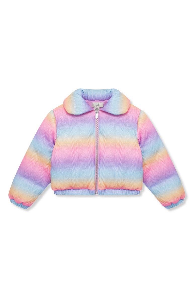 Peek Aren't You Curious Kids' Rainbow Ombré Quilted Jacket, Main, color, Multi
