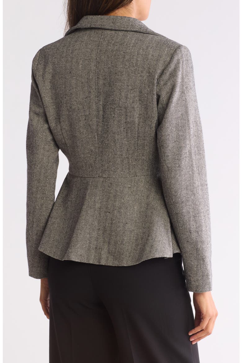 Herringbone Peplum Jacket, Alternate, color, GREY
