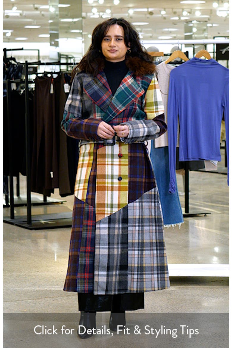Cadault Plaid Patchwork Trench Coat video