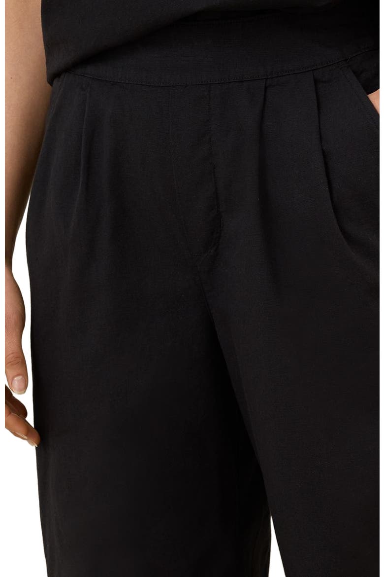Canopy Linen Pleated Trouser Made with Organic Cotton, Alternate, color, Black