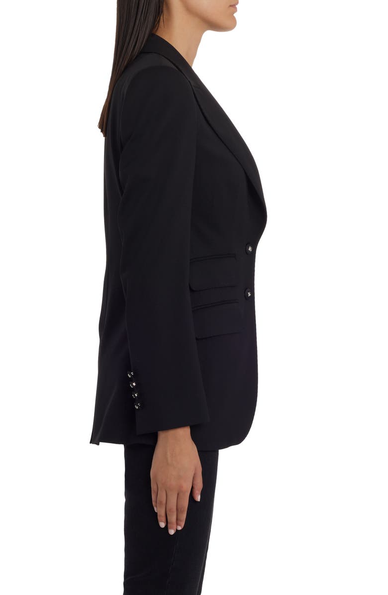 Dolce&Gabbana Turlington Stretch Wool Blazer, Alternate, color, Black