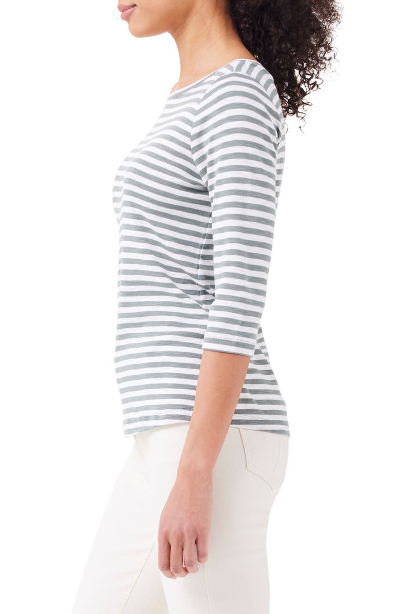 NZT by NIC+ZOE Stripe Boat Neck Cotton T-Shirt, Alternate, color,