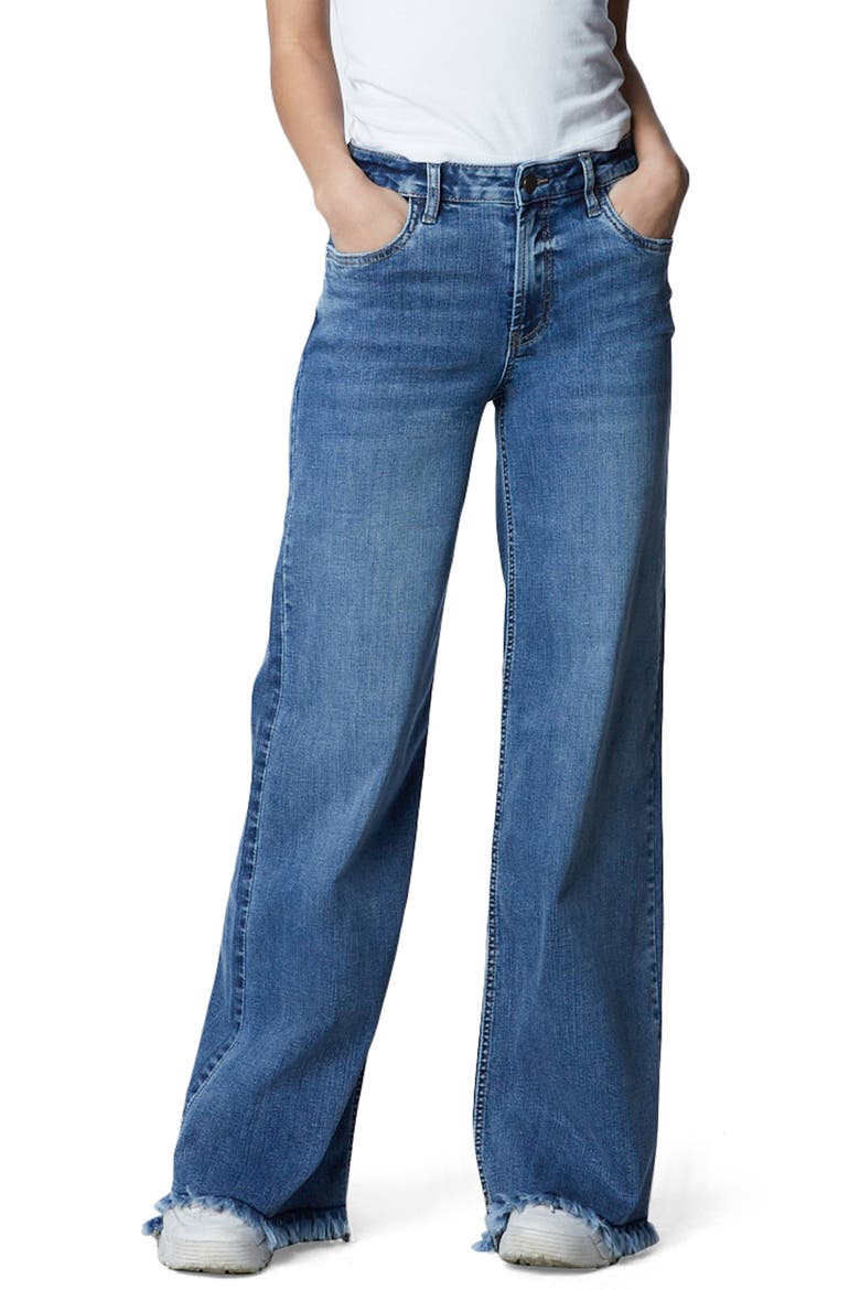 Mighty High Waist Wide Leg Jeans, Main, color, OCEAN BLUE LIGHT