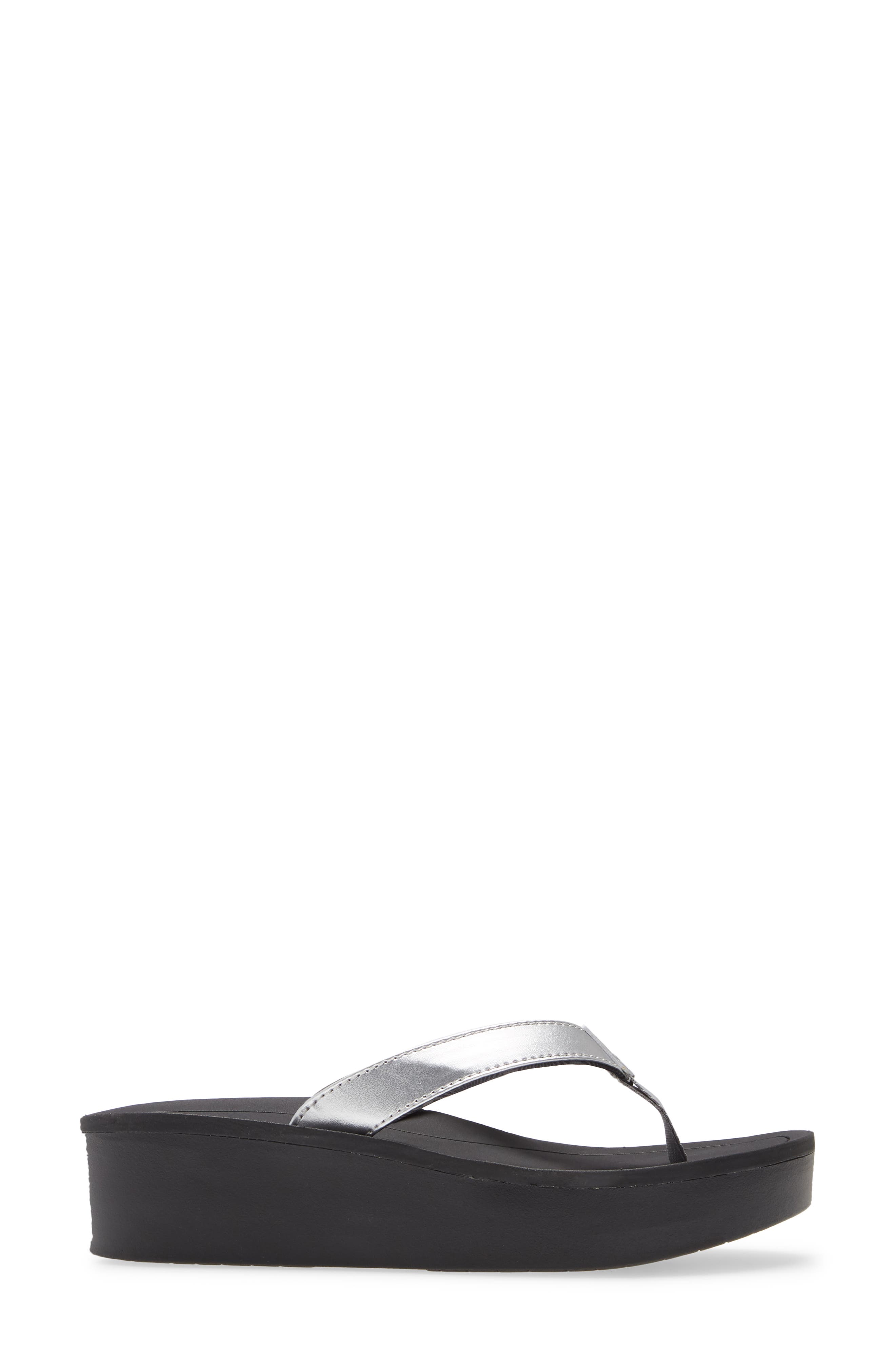 Pio Lua Platform Flip Flop, Alternate, color, SILVER / BLACK FABRIC