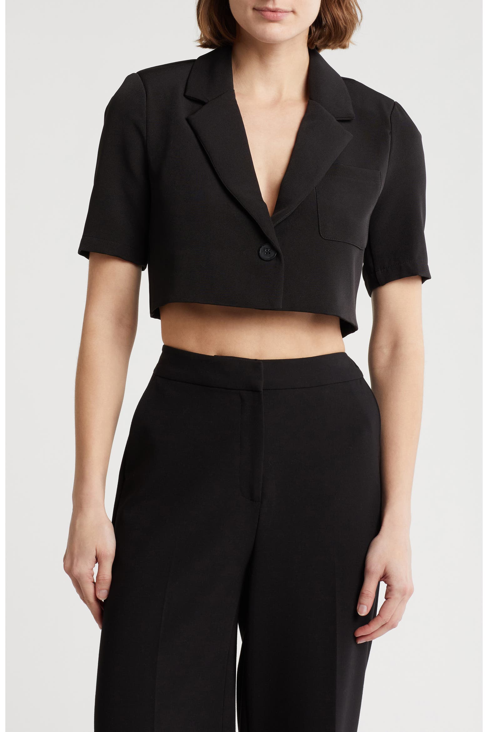 Ryader Robal Color Love By Design Ryder Short Sleeve Crop Blazer (Women) | Nordstromrack