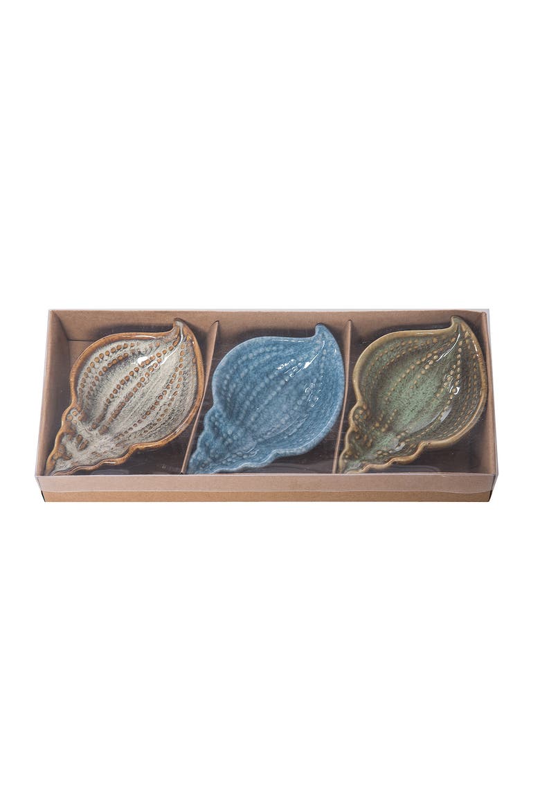 Shell Accent Dish Plates Set of 3, Alternate, color, Green