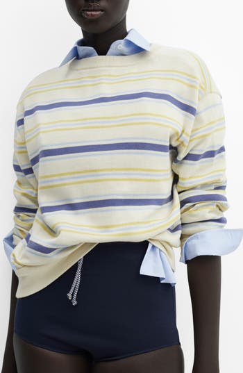 Shop Mango Virginia Stripe Cotton Sweater