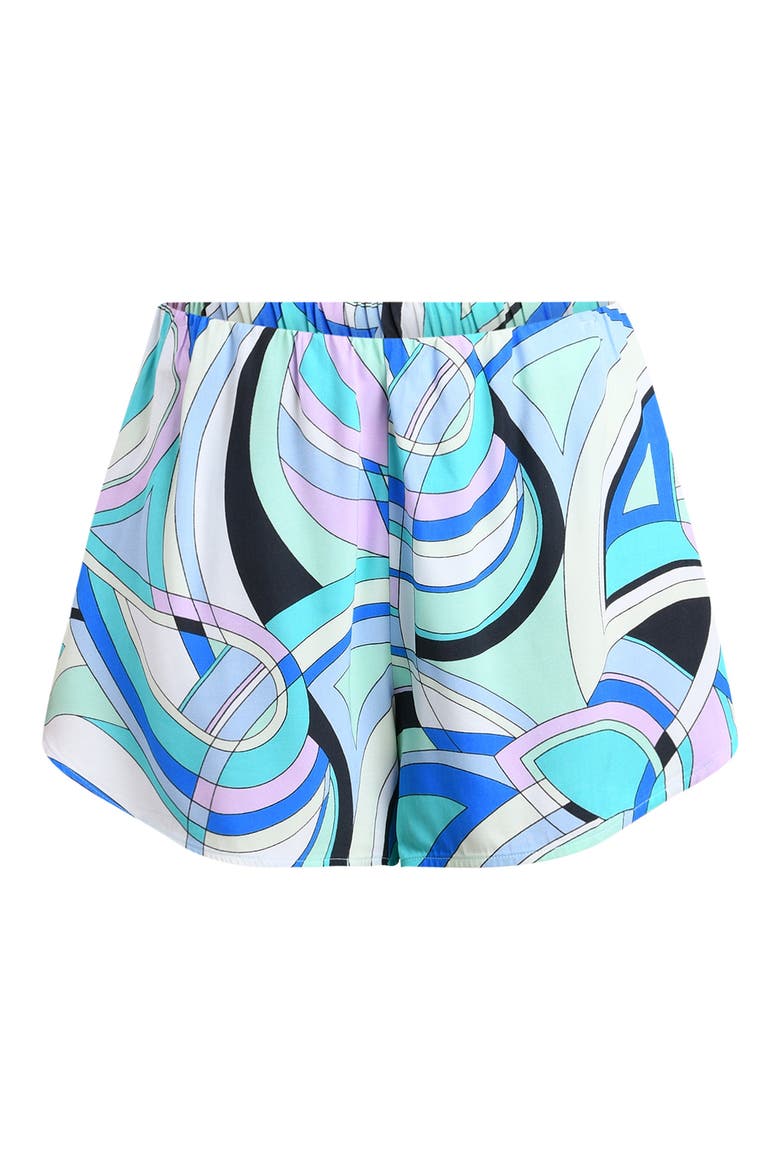 Studio Swirl Print Cover Up Shorts, Alternate, color, SEAFOAM