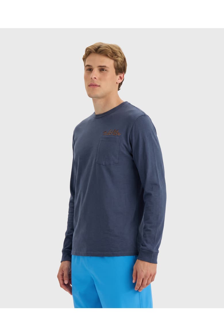 Crustacean Nation Long Sleeve Tee, Alternate, color, VINTAGE INDIGO