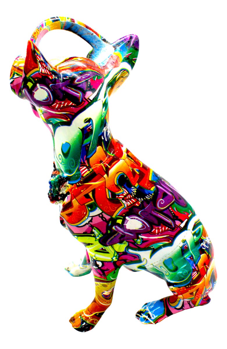 INTERIOR ILLUSIONS Street Art Headphone Chihuahua Statue, Alternate, color, Multi-Color