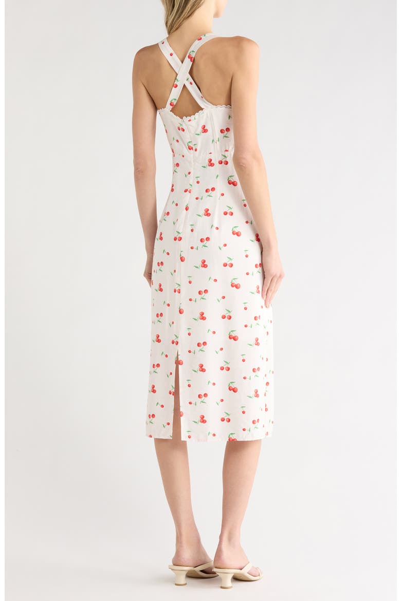 Scallop Trim Midi Dress, Alternate, color, WHITE CHERRY