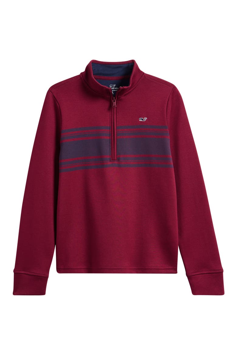 Kids' Pima Cotton Quarter Zip Pullover (Nordstrom Exclusive), Main, color, COASTAL CRIMSON