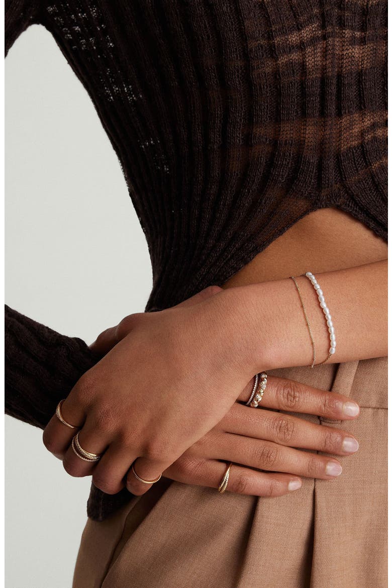 Tiny Pearl Bracelet, Alternate, color, Gold Vermeil / Pearl