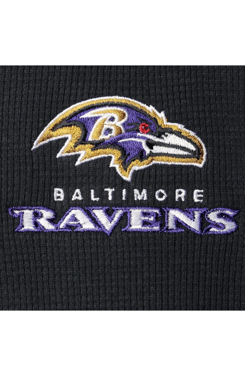 DUNBROOKE Men's Dunbrooke Black Baltimore Ravens Logo Maverick Thermal Henley Long Sleeve T-Shirt, Alternate, color, 