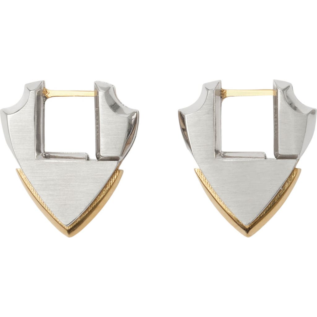 Burberry Shield Pattern Earrings In Silver