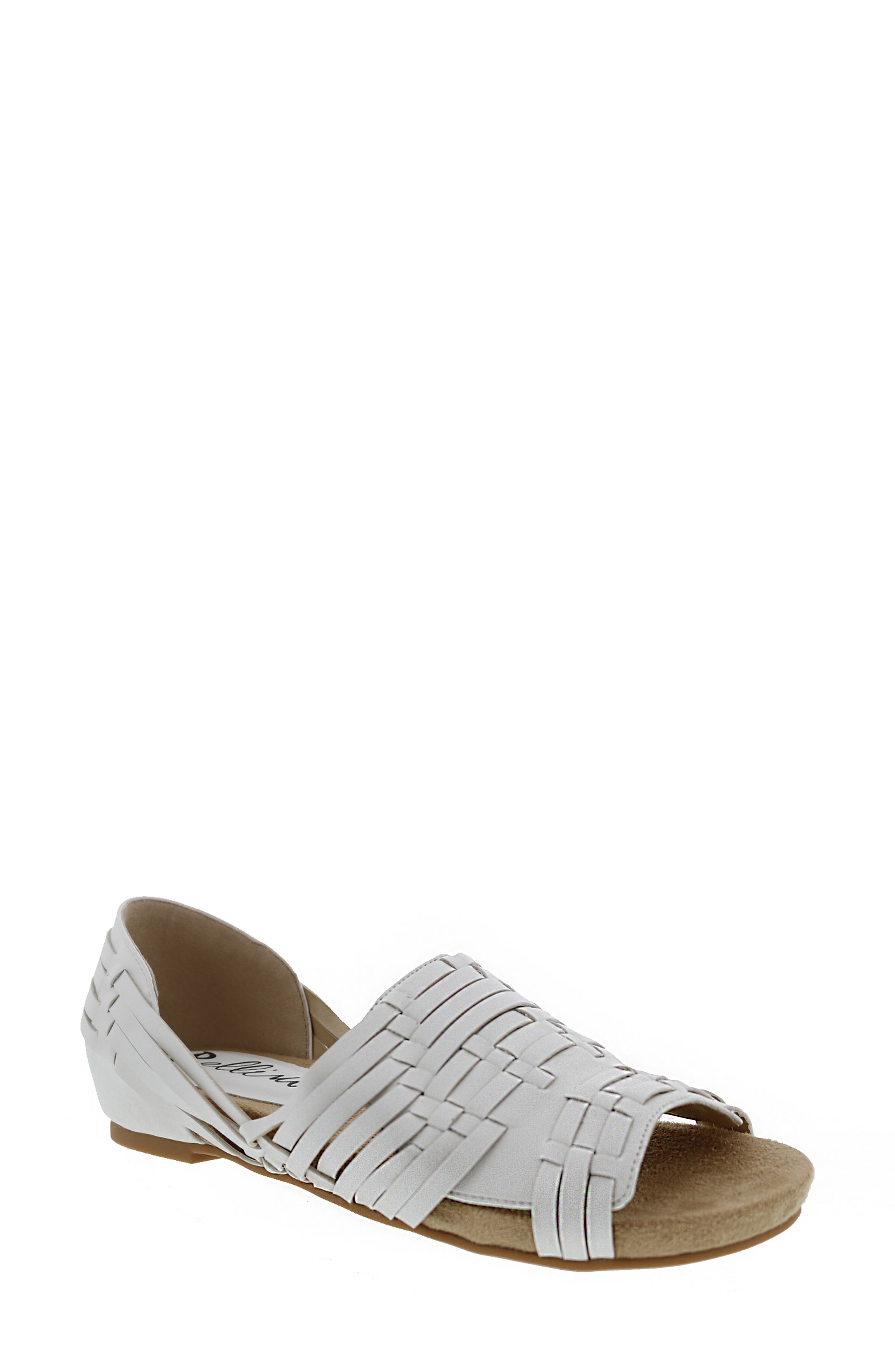 BELLINI Woven Flat Sandal, Main, color, White