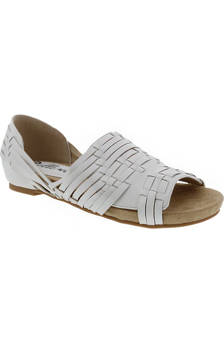 BELLINI Woven Flat Sandal, Main, color, White