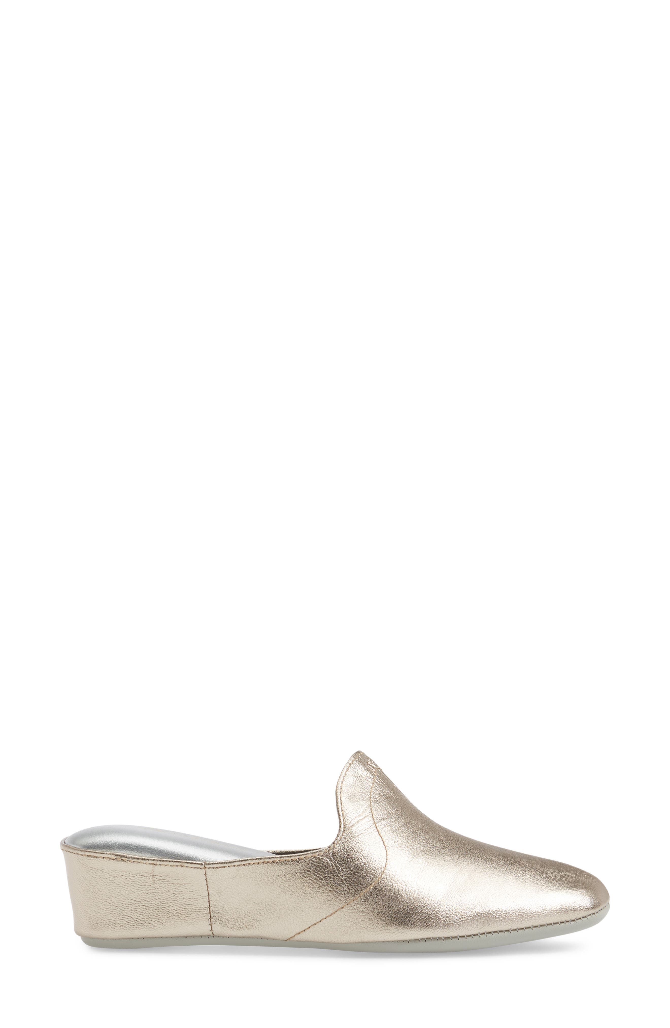 Glamour Scuff Slipper, Alternate, color, PEWTER LEATHER