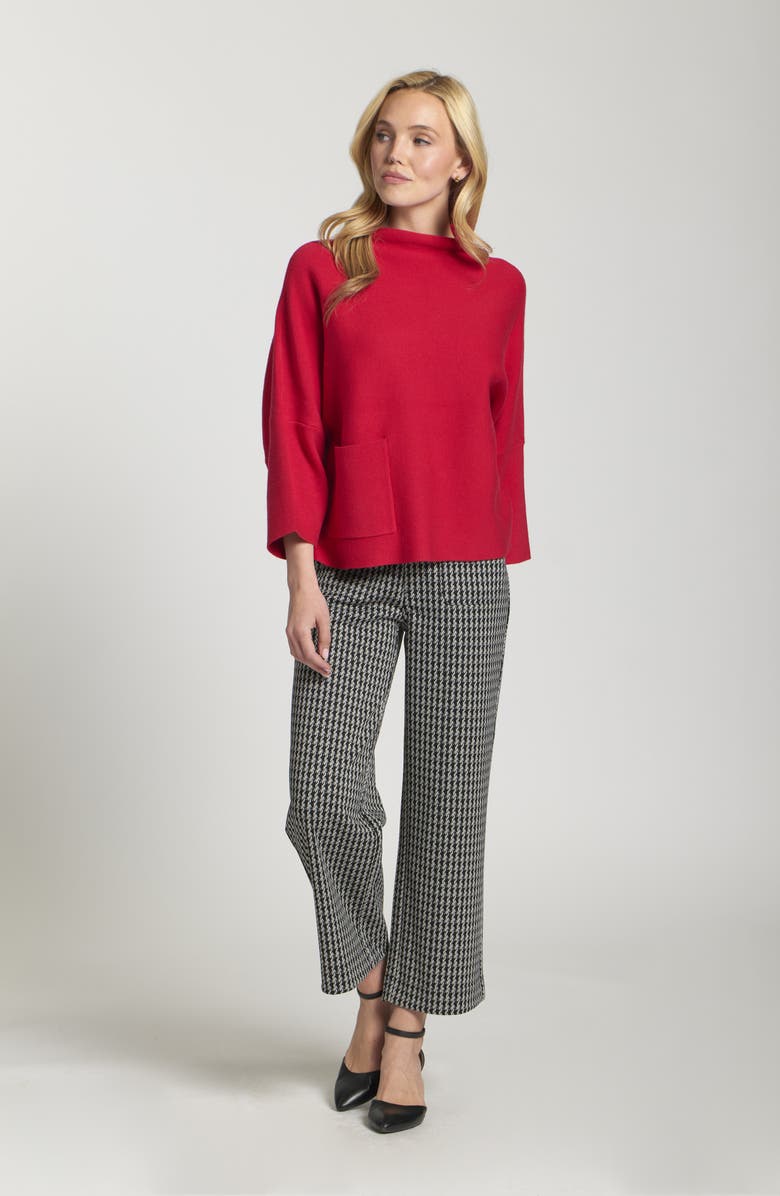 APNY Funnel Neck Patch Pocket Sweater, Alternate, color, Red