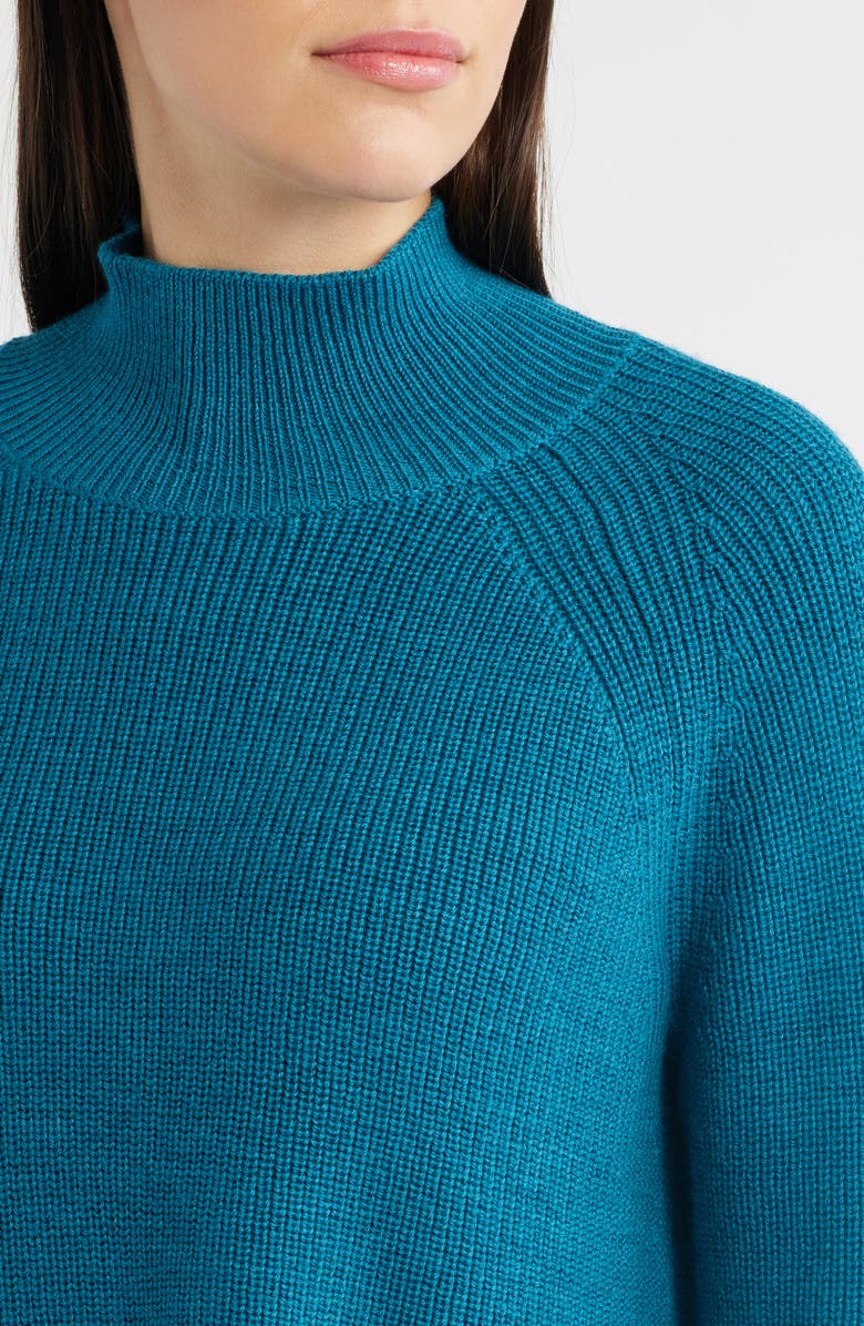 Eileen Fisher Raglan Sleeve Merino Wool Turtleneck Sweater, Alternate, color, Dragonfly