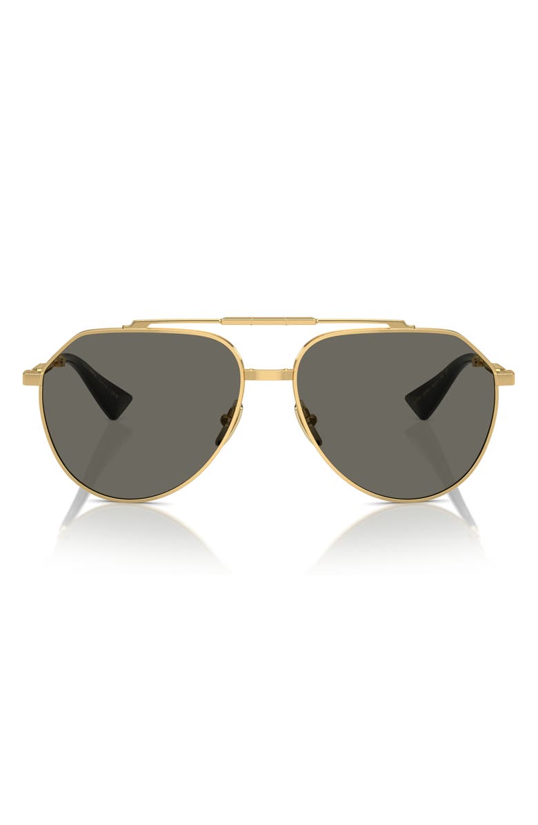 Dolce&Gabbana 60mm Pilot Sunglasses, Alternate, color, Grey